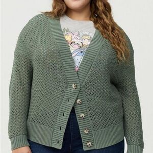 Torrid Sage Green Knit Cardigan